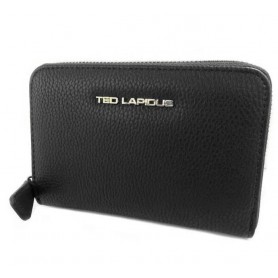 TED LAPIDUS - Portefeuille zippé 2 soufflets et porte-carte Moyen - Noir