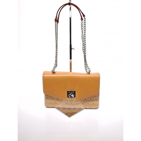 Ted Lapidus - Sac chaine logo porté bandoulière - jaune