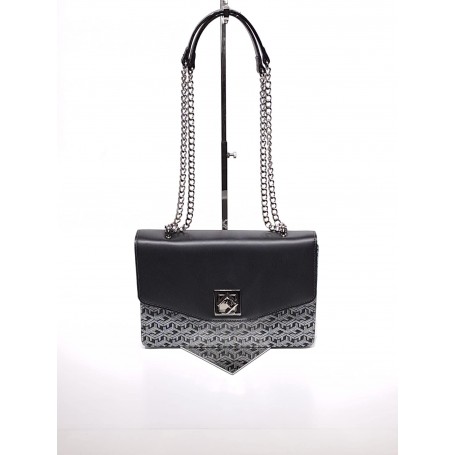 Ted Lapidus - Sac chaine motif porté bandoulière - noir