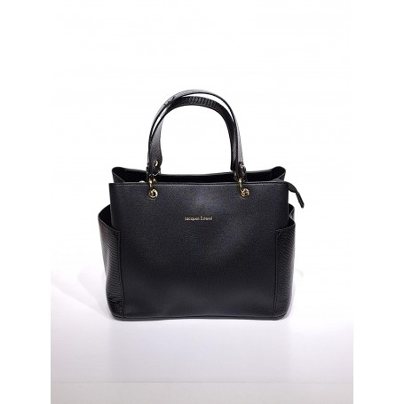 Jacques Esterel - Sac a main poche sur les cotés motif croco - noir