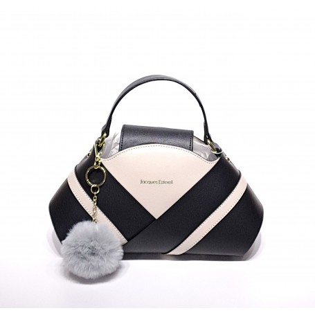 Jacques Esterel - Sac porté main ou bandoulière avec pompon -  noir