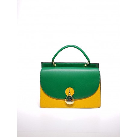 Jacques Esterel - Sac cartable boucle - jaune et vert