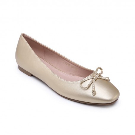 moow - ballerine en cuir - doré