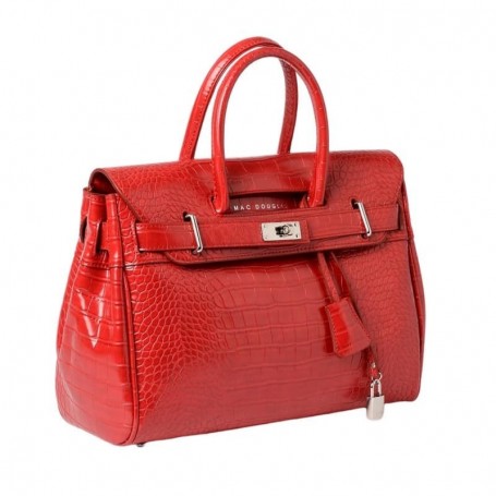 Mac Douglas - sac a main en cuir - croco rouge