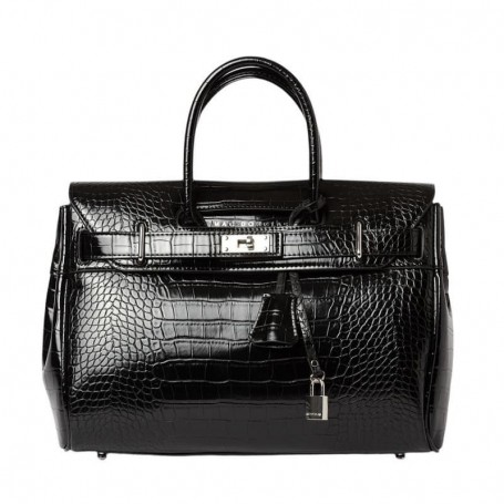 Mac Douglas - sac a main en cuir - croco noir