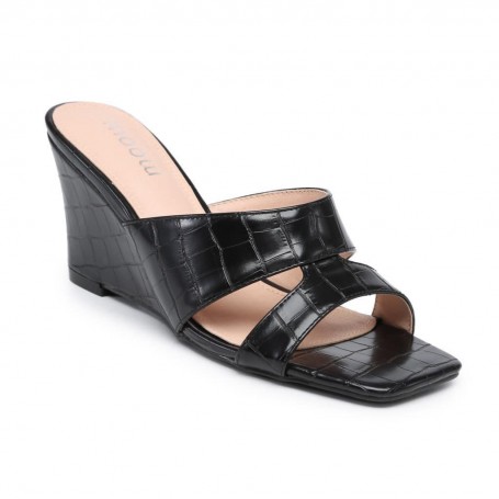 Moow - sandales - croco noir